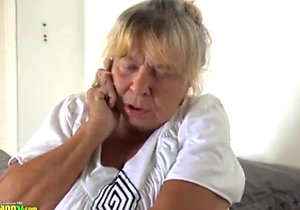 Fair-haired hottie rubs pussy and gets freaky