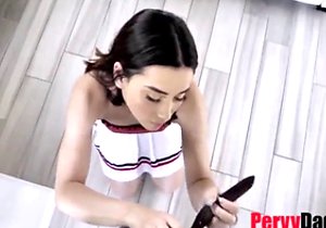 Brunette babe riding dick and getting all freaky