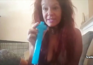 Red-haired chick with a nice ass shows her riding skills